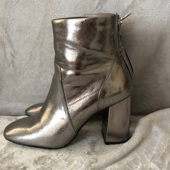 new look silver ankle boots